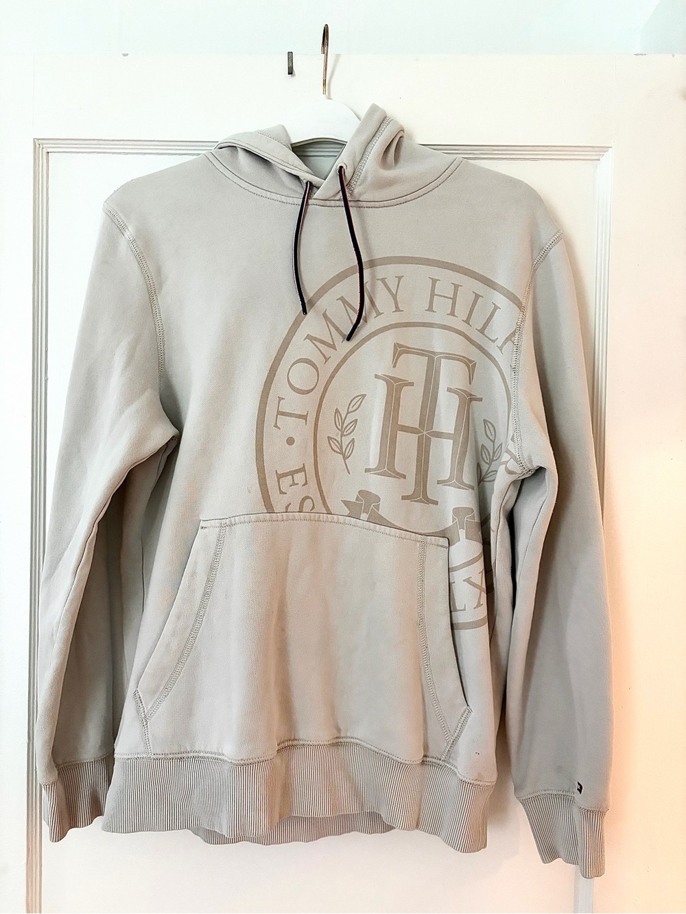 Tommy Hilfiger Men's Light Beige Logo Hoodie